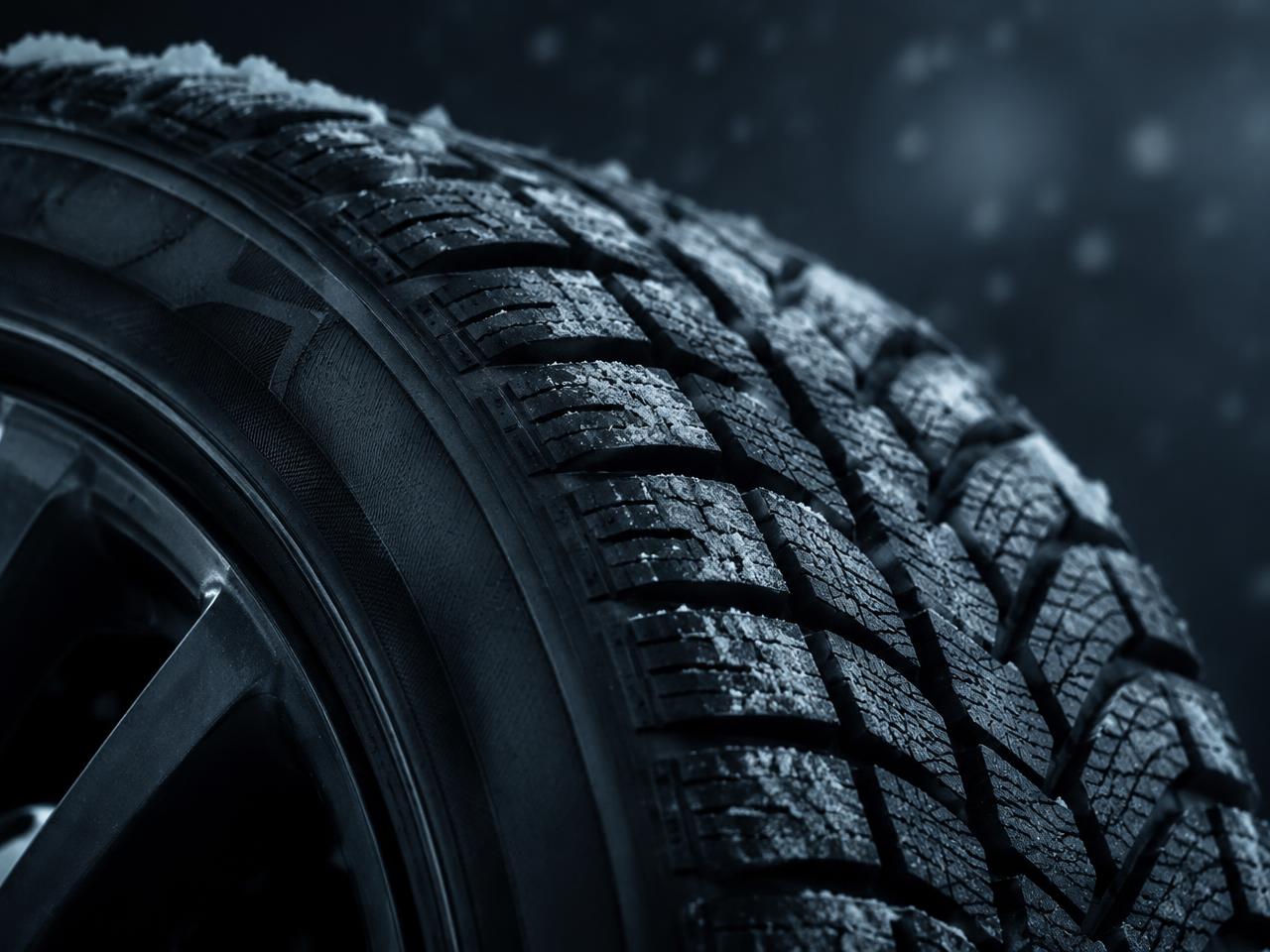 Winter tire tread with light snow